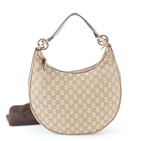 Gucci Handbags - GUCCI Cream Leather Shoulder Bag